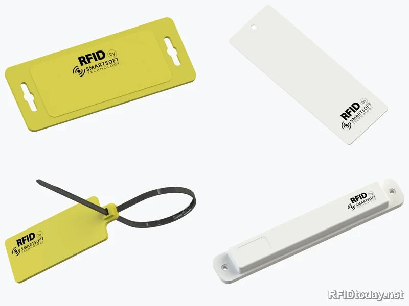 RFID Tag แบบใช้ซ้ำสี่แบบของ Smartsoft ทั้งแบบแขวนสองรู แบบแผ่นยาวเจาะรู แบบมีสายรัด และแบบยึดสกรูติดผิวโลหะ
