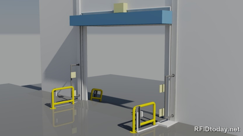ภาพจำลองเสาประตู Gate RFID System